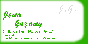 jeno gozony business card